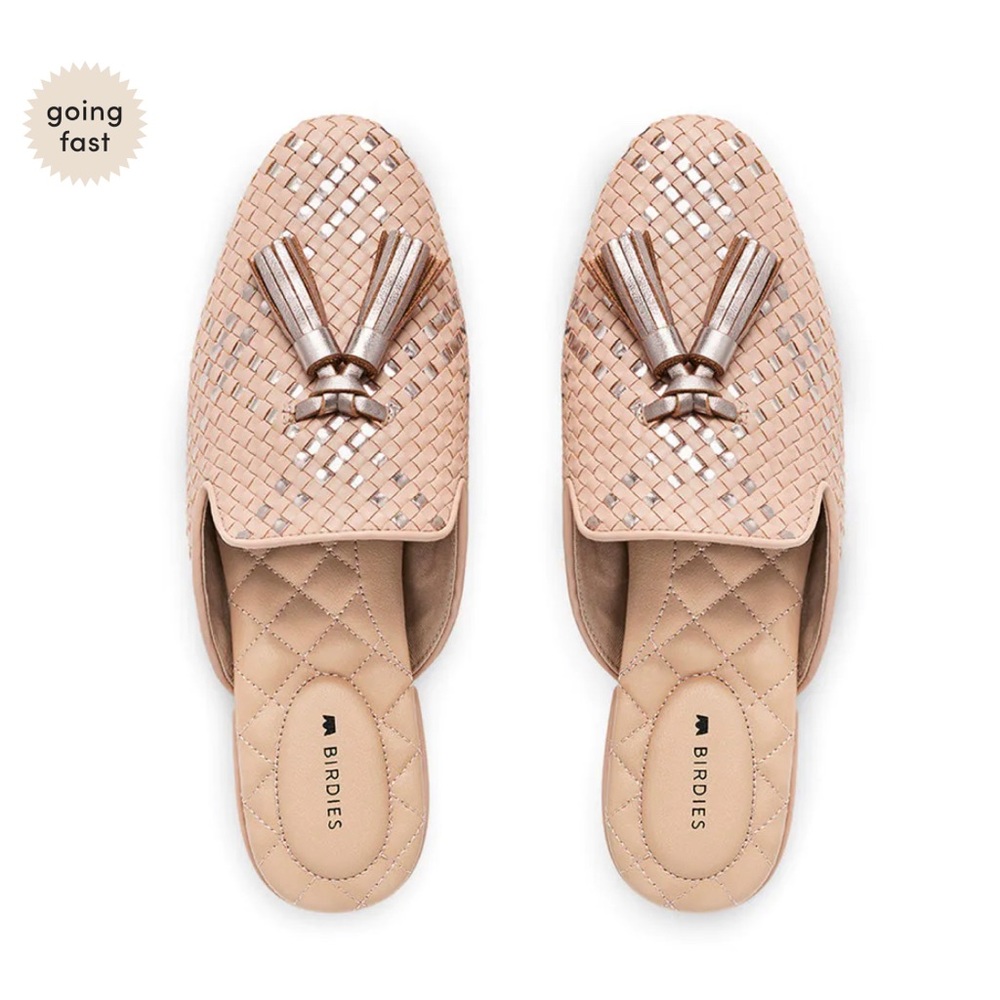 Birdies Flats - The Phoebe Woven Slide in Quartz Lattice